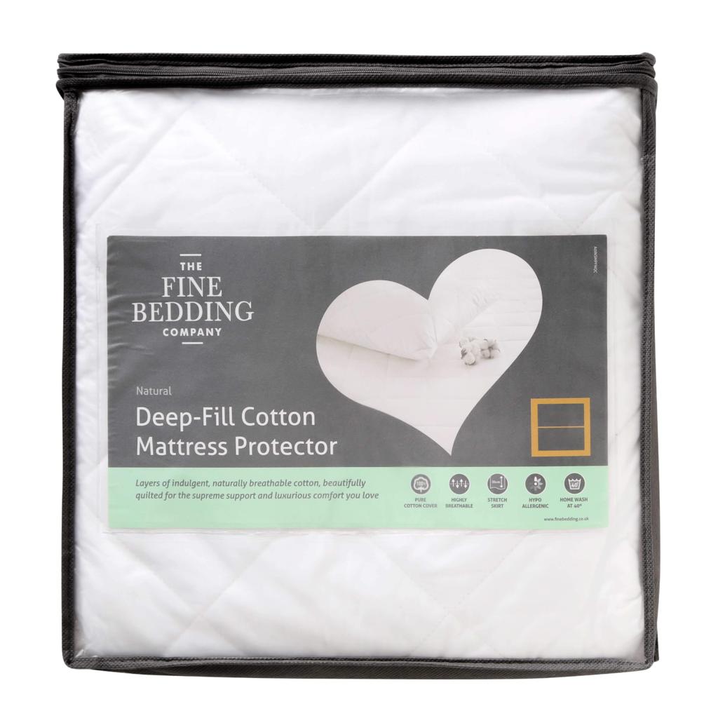 The Fine Bedding Company Deep Fill Cotton Mattress Protector King