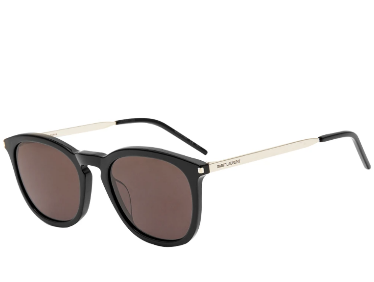 Yves Saint Laurent Sunglasses Men's SL 360 53 Acetate Black Silver