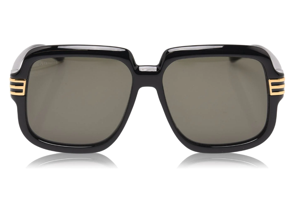 GUCCI Sunglasses 001 Oversized Square Black and Grey 