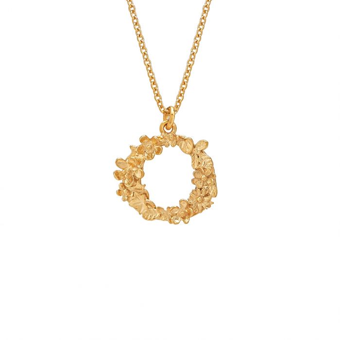 Alex Monroe Floral Letter 'O' Necklace- Gold