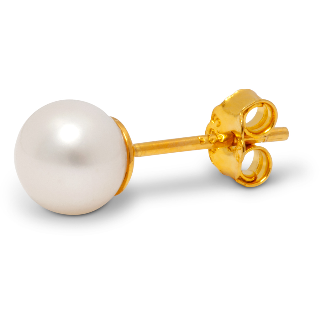 Large Pearl Ball Earring- Gold Plated 