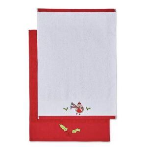 Catherine Langsfield Robin's Christmas Tree Pairs Guest Towel